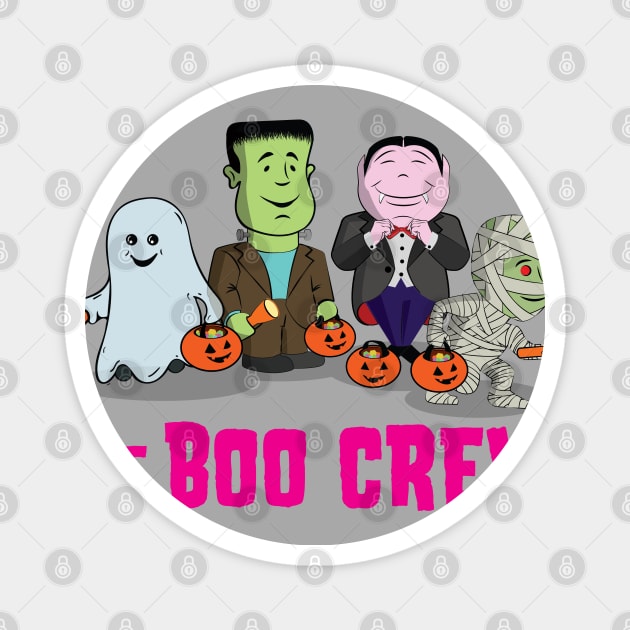 Cute Kid's - The Boo Crew - Cartoon Monsters - Trick or Treat Magnet by Vector Deluxe